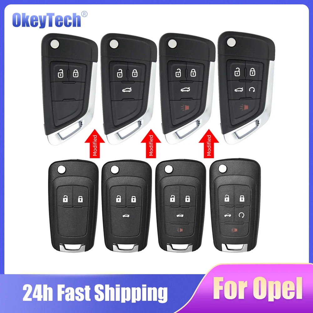 

OkeyTech Modified 2/3/4/5 BNT Remote Key Shell Case Fob For Chevrolet Cruze Epica Lova Camaro Vauxhall Insignia Astra For Buick