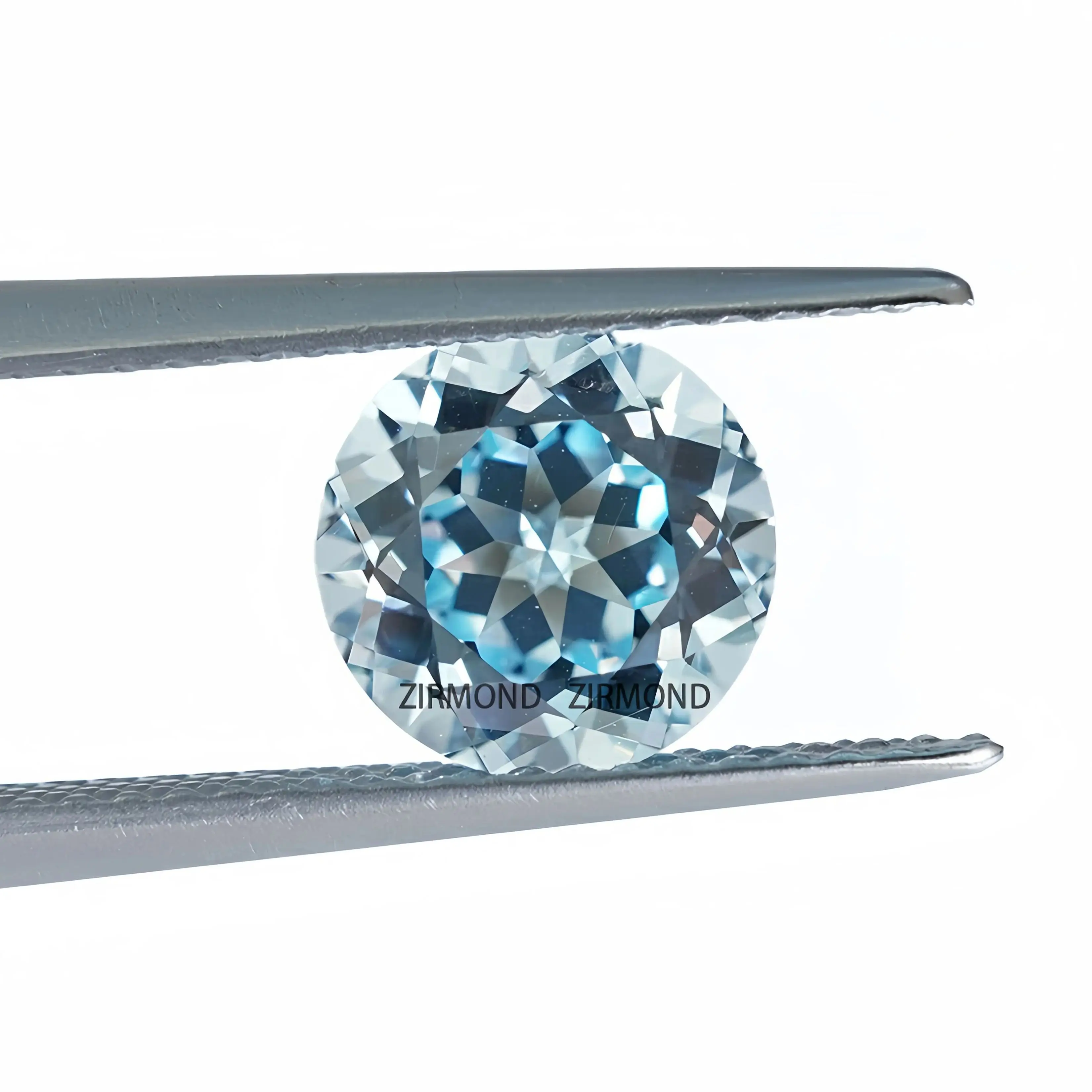 

Cultivating Top Aquamarine by Advanced Czochralski Method Santa Maria Round Shape Loose Stones for Making Fashion Cluster Rings