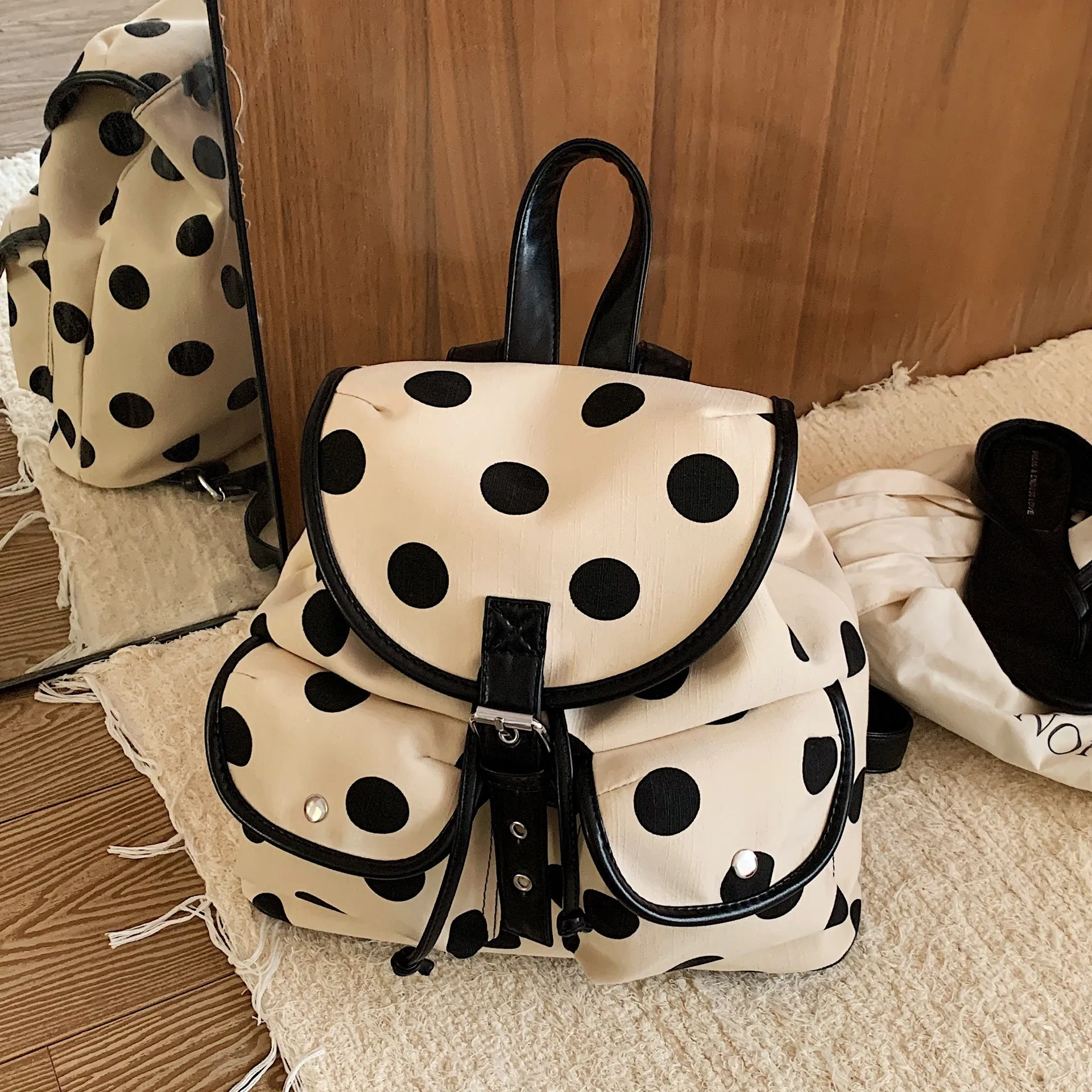 ladies-large-capacity-lazy-style-handbag-commuter-shoulder-bag-fashion-polka-dot-contrast-color-bag-work-travel-bag