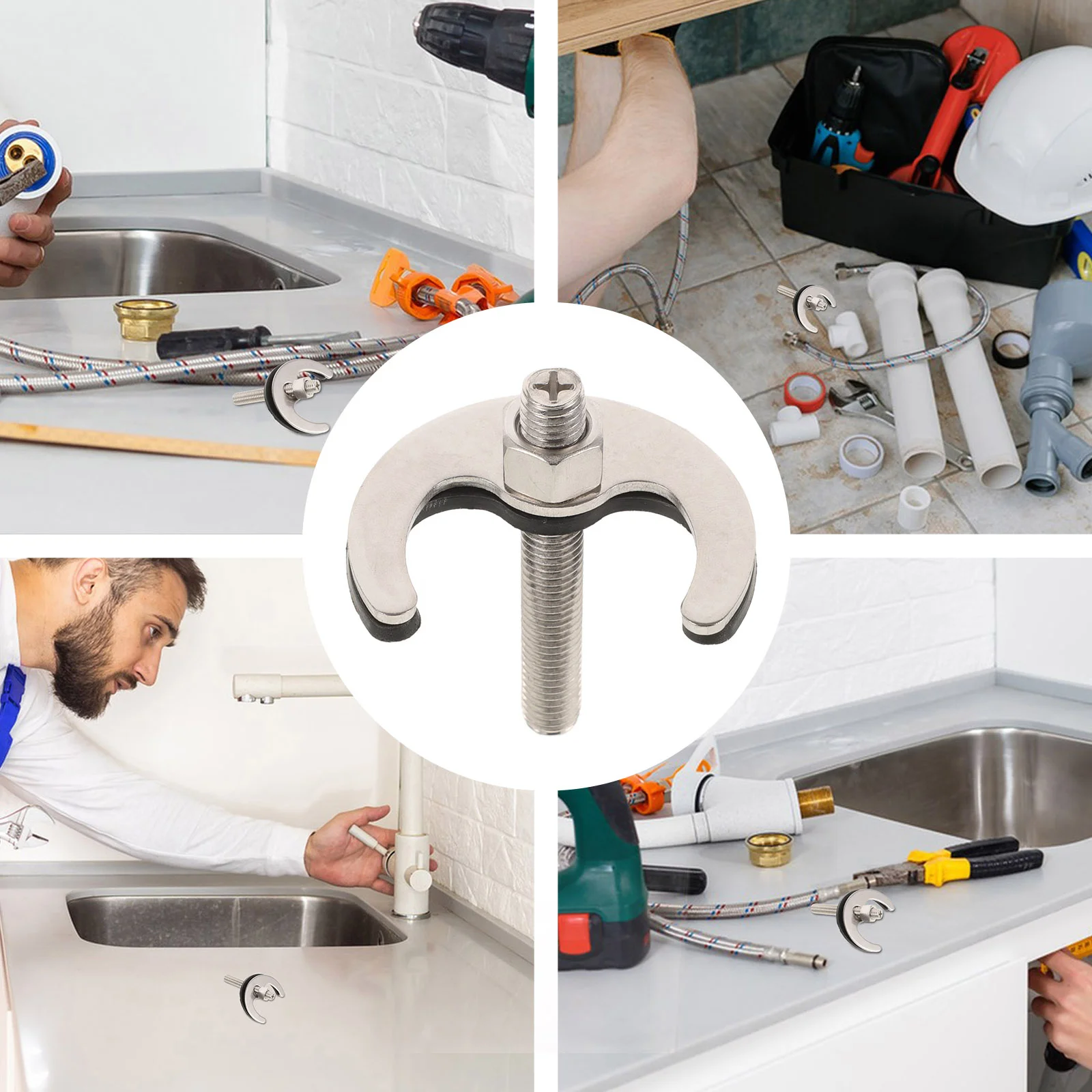 

1Set Faucet Antiloosing Kit Solid Metal Fixing Repair Tool for Kitchen Sink Tap Installation Mounting Fastener Accessory