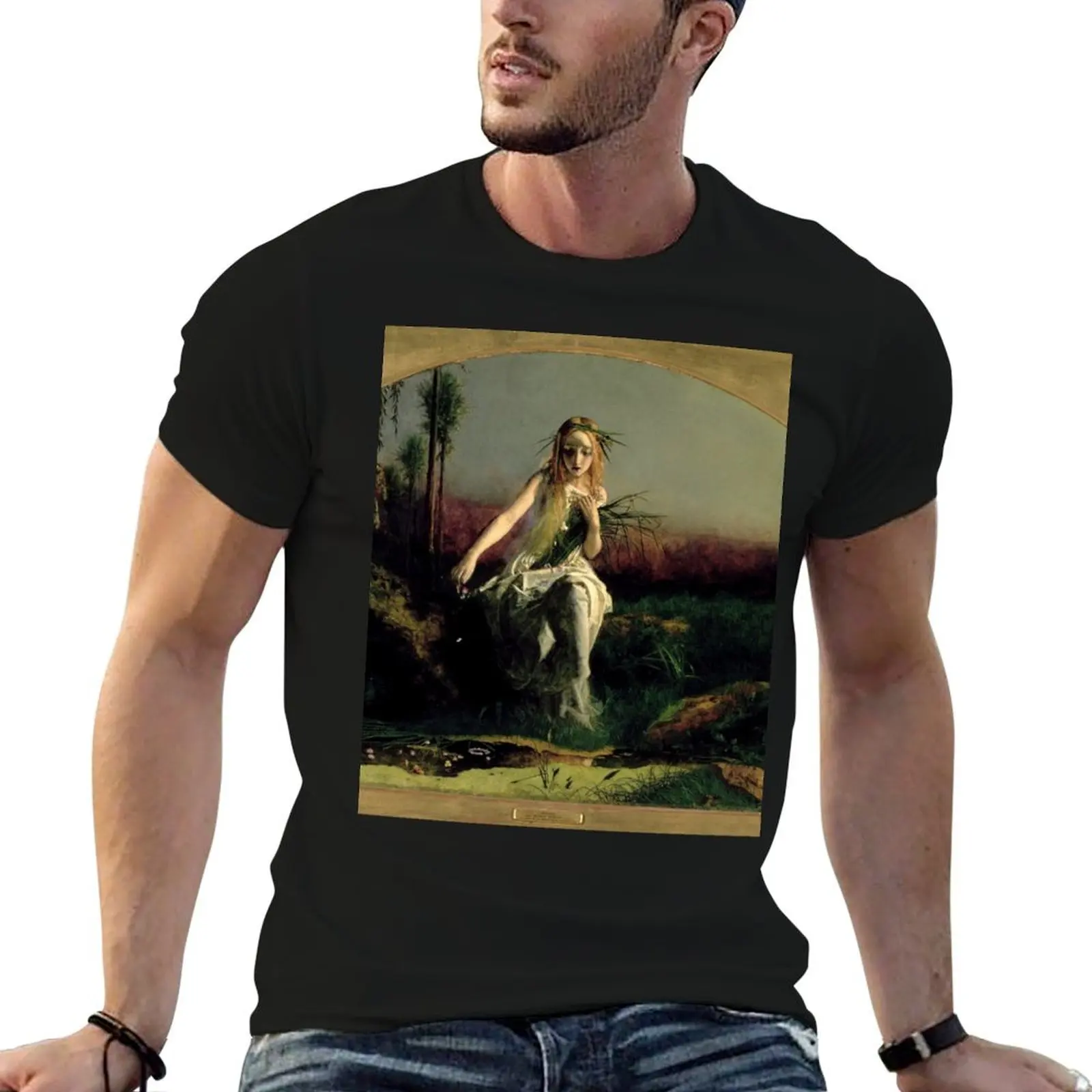 Ophelia 1852 - Arthur Hughes T-Shirt anime shirt anime clothes Men's cotton t-shirt