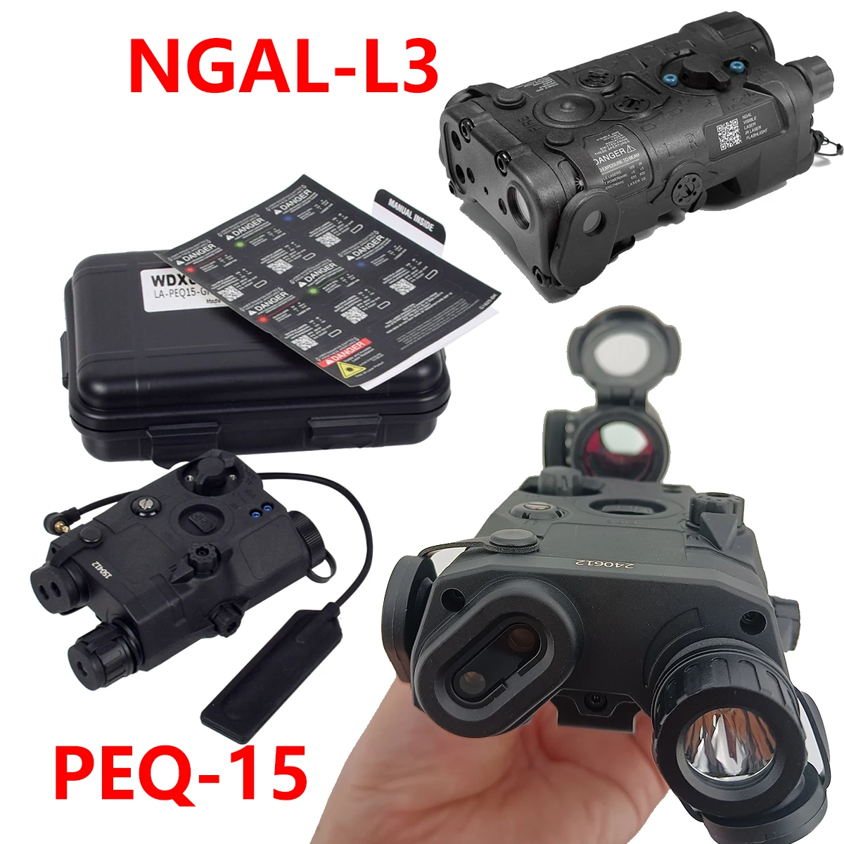 

Tactical T01 T02 2MOA Red Dot Sight 1x22mm Reflex Sight UN Fast 2.26 Mount PEQ-15 NGAL L3 Laser Riser Mount Rifle Hunting Scopes