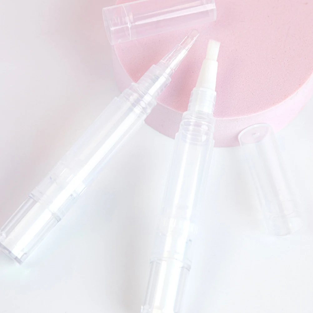 

10 шт. 5 мл прозрачных флаконов-ручек с поворотным дозатором для жидкой тональной основы, бальзама для губ, эфирных масел, портативный диспенсер для макияжа с кисточкой