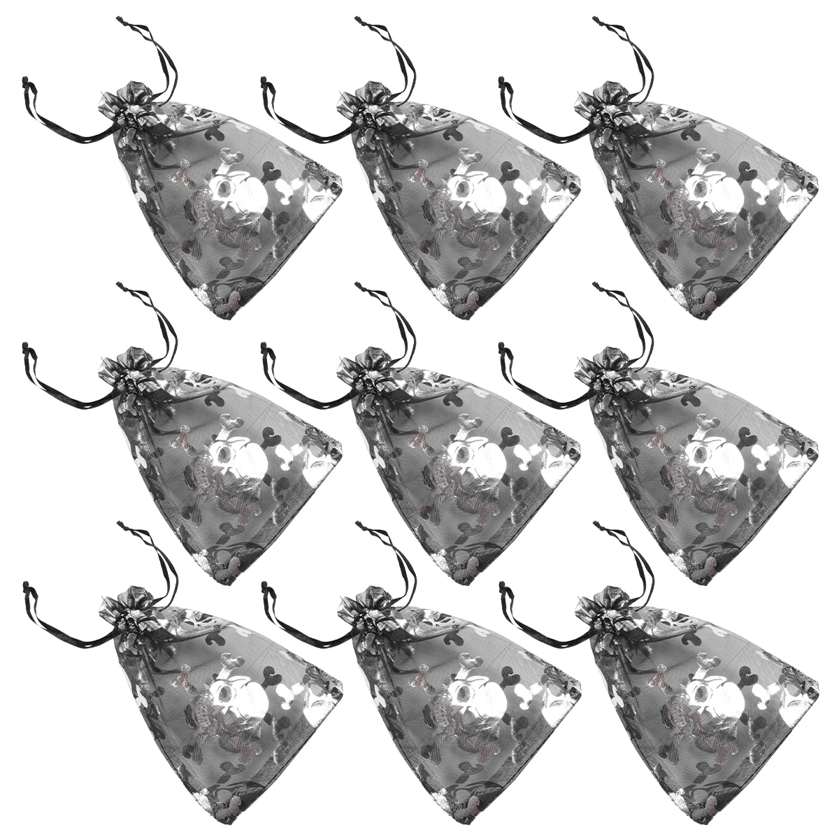 

100 Pcs Drawstring Storage Bags Halloween Gift Pouches C y Gauze Pockets Lightweight Trick Treat Party Use Sturdy Durable