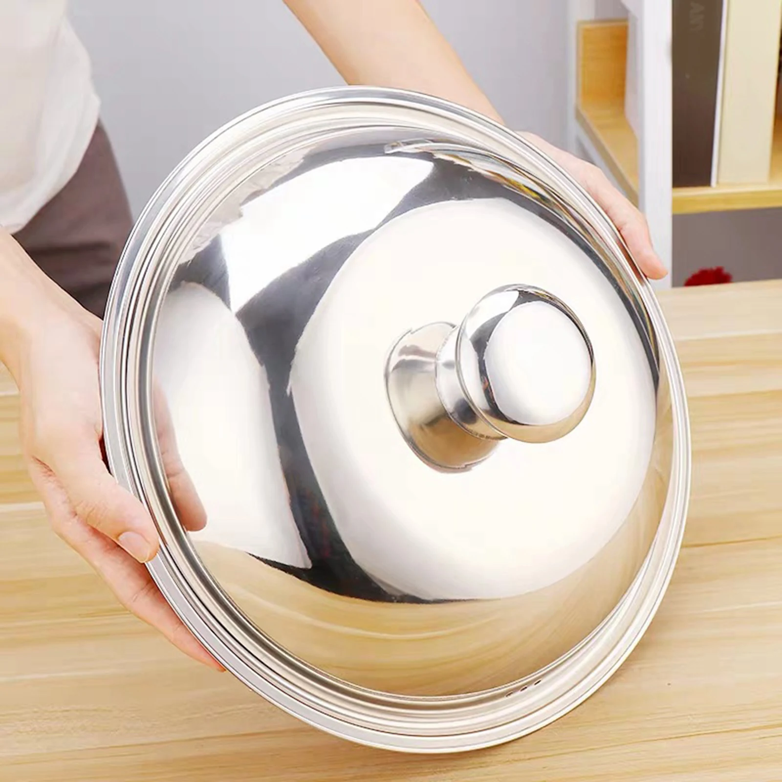 

Pot Cover Professional 36cm Household Stainless Steel Wok Lid Cover Skillet Lid Cooking Pot Lid for Cheese Griddle Kitchen