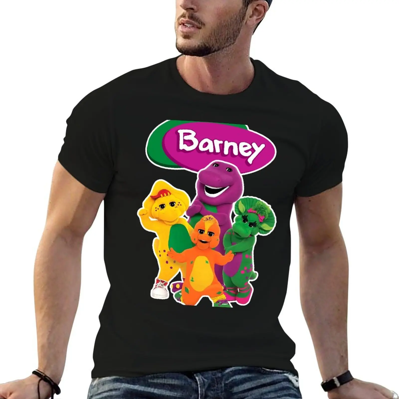 

Barney the dinosaur and team Classic T-Shirt mens graphic t shirts printed t shirts for man T-Shirt