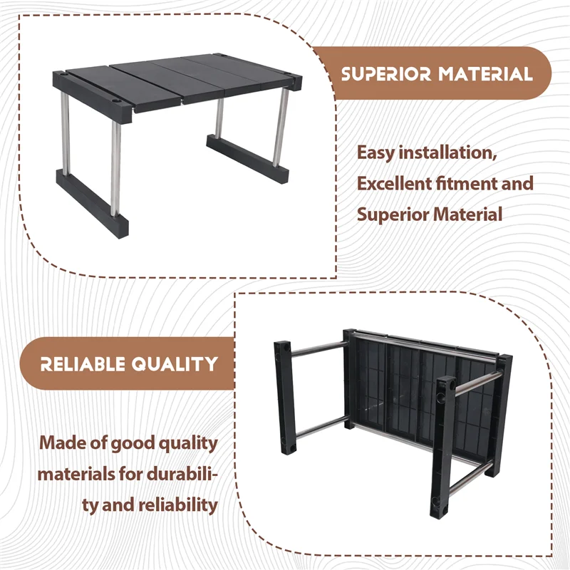 Y51A-Kitchen Cabinet Counter Shelf Organizer Expandable Stackable Spice Rack For Dish Sauce