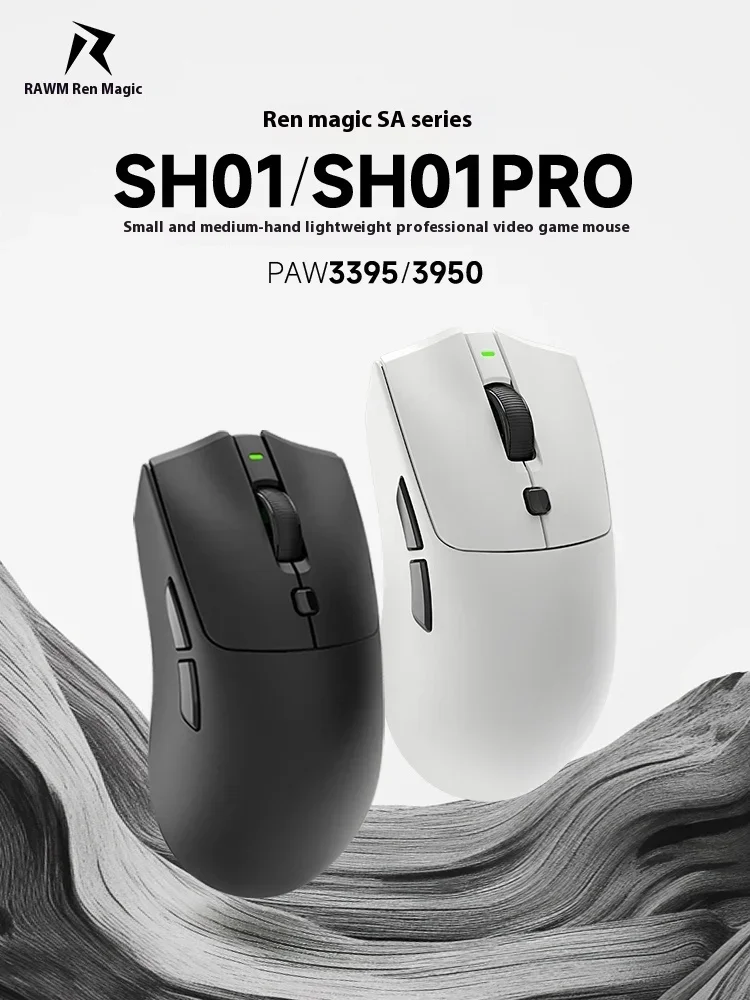 Rawm Sa-SH01 Pro Wireless Mouse Three Mode Paw3950 Sensor Gaming Mouse 8k Light Weight low Delay FPS Pc Gamer Accessories Office