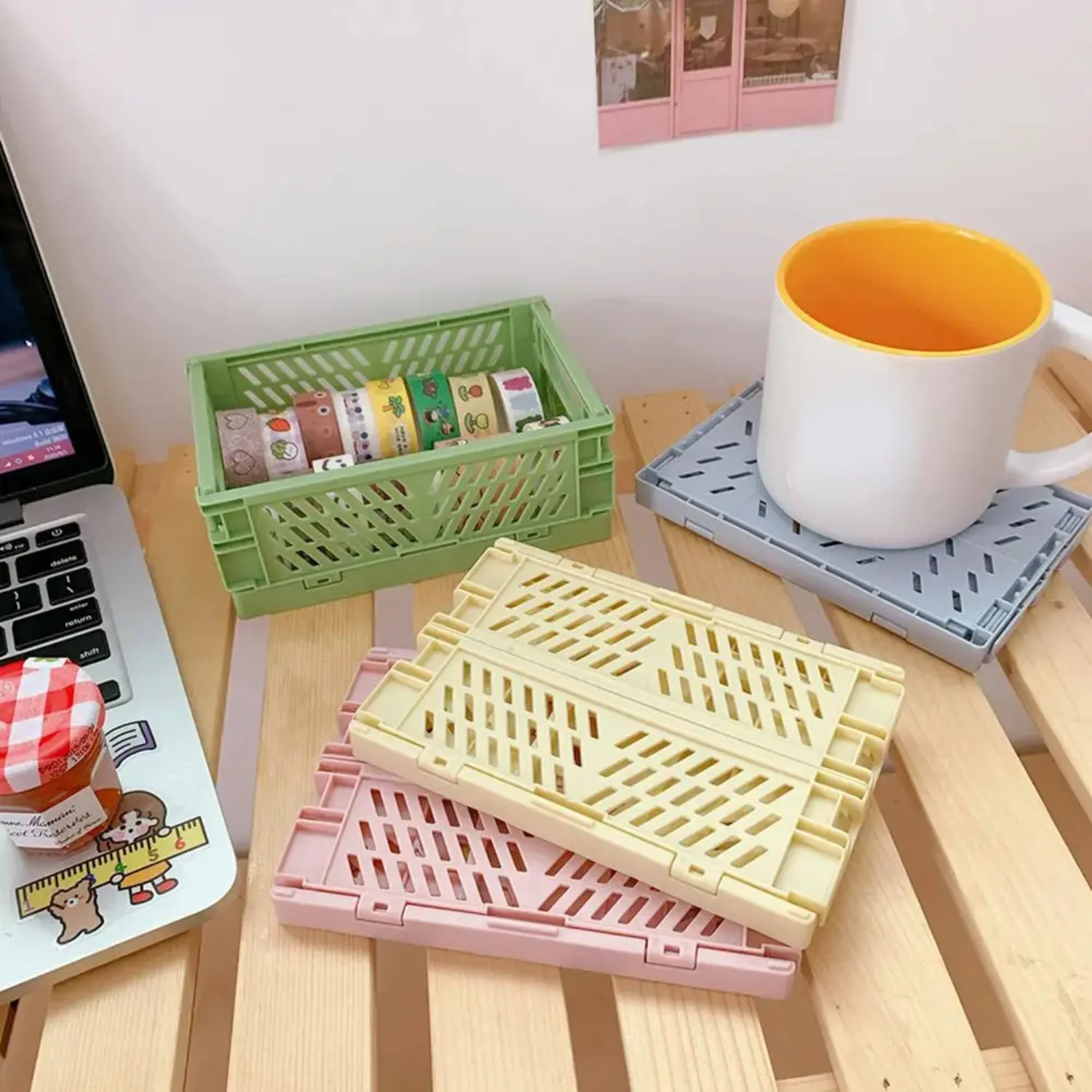 Mini Folding  Box Collapsible  Container   Small Things  Office Stationery Organizer