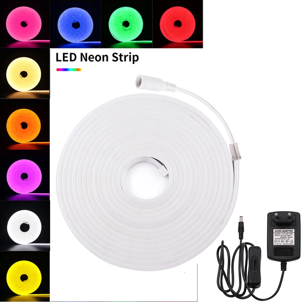 6mm Narrow Neon light 12V LED Strip SMD 2835 Flexible 0.5-5M Rope Tube Waterproof for DIY Christmas Holiday Decoration Light