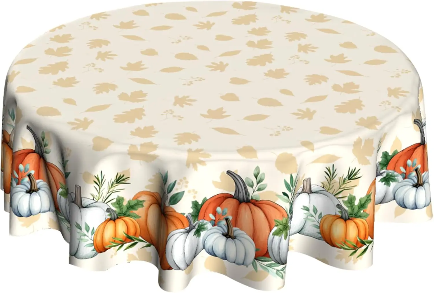 Fall Tablecloth Round Pumpkin Table Cloth 60 Inch Autumn Maple Leaf Circle Tablecloth Colorful Pumpkins Table Cloths Decorations
