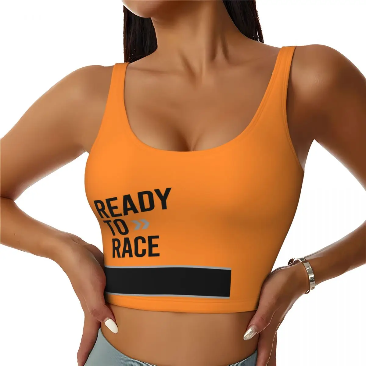 Custom Ready To Race Workout Crop Tank Tops Women's Enduro Cross Motocross Bitumen Bike Life Yoga Sports Bras