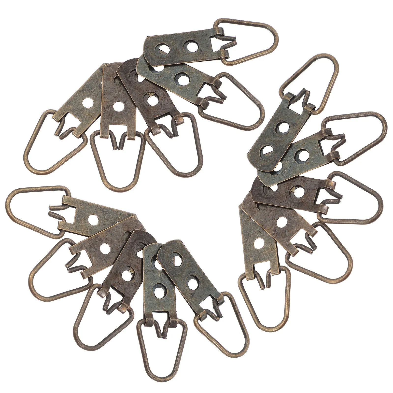 15Pcs Picture Hanging D-Rings Kit Heavy Duty Metal Snap Hooks Screws Included for Stable Frame Mounting on Any Wall Type Gallery