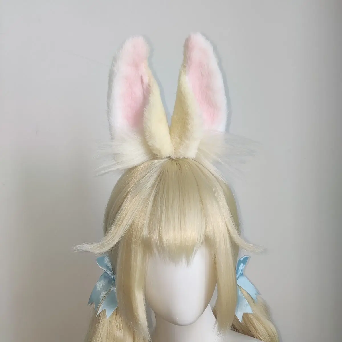 Nieuwe handgemaakte werk COS konijnenoren hairhoop oorbellen staart handgemaakte schattige zachte meisje oor staart set super schattig en lief