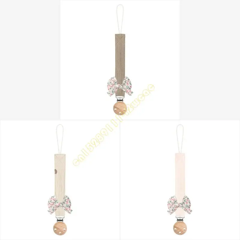 

Bowknot Decor Baby Pacifier Clip Chain Dummy Nipple Holder Leash Infant Soft Dummy Strap Crib Pendant Toy Accessories DXAD