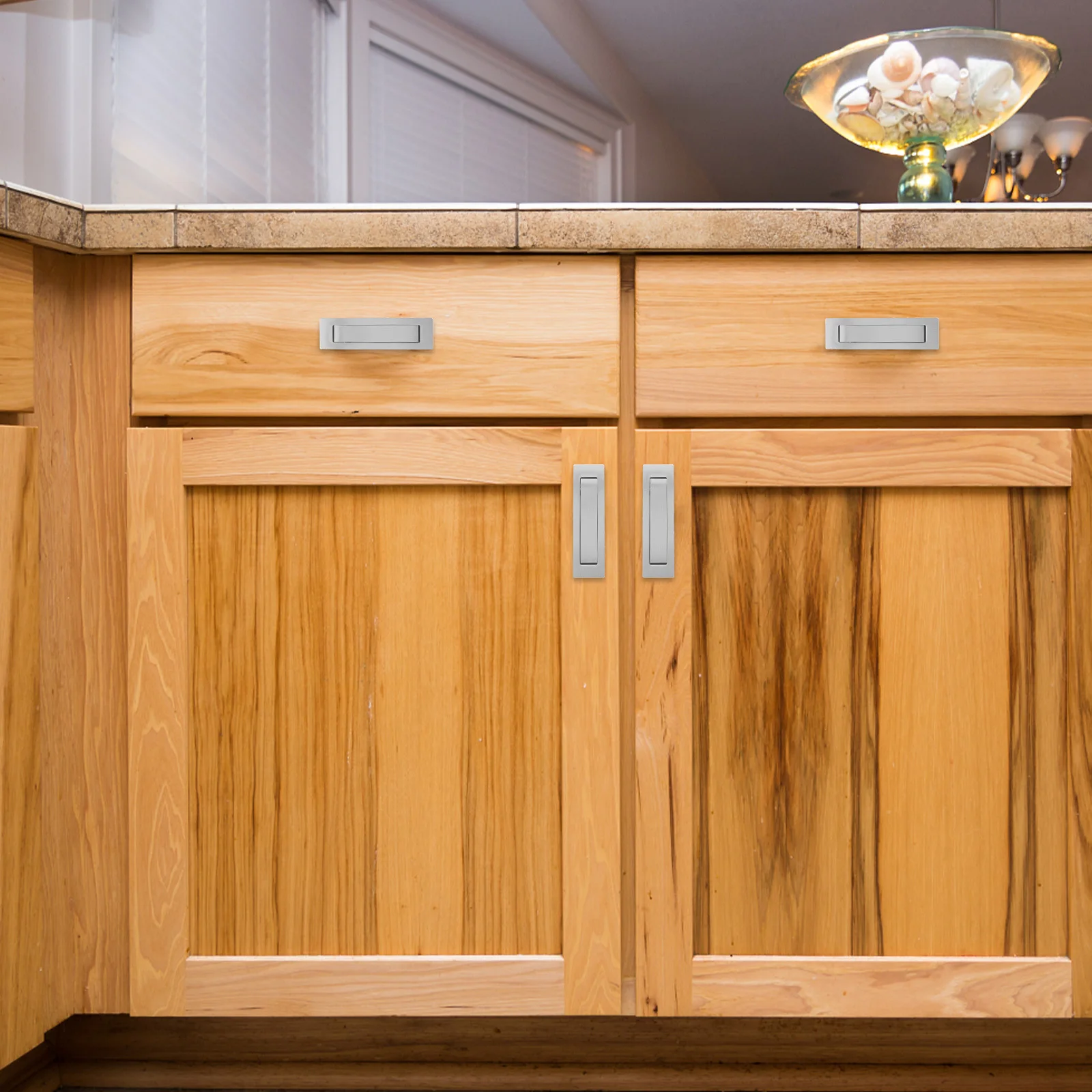 

Pocket Door Pull Stainless Steel Recessed Cabinet Handle Smooth Hidden Furniture Grip for Drawer Cupboard Office Kitchen