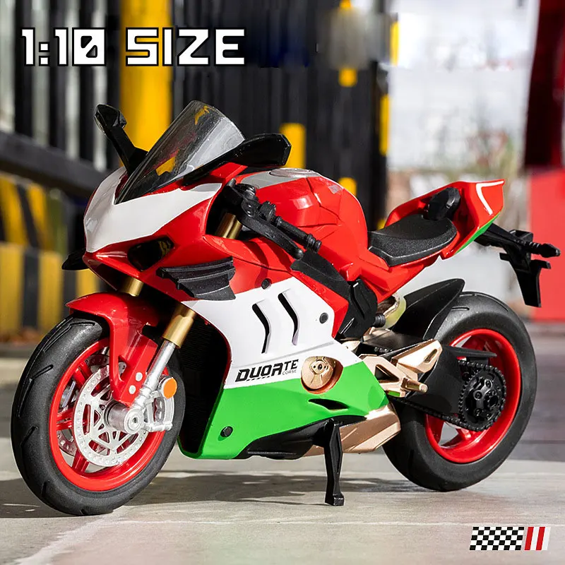 1:10 S1000RR Model Motorcycles Kawazaki NINJA H2R Toys Alloy Diecast Sound Light Shock Absorption Simulation Motorcycle Boy Gift