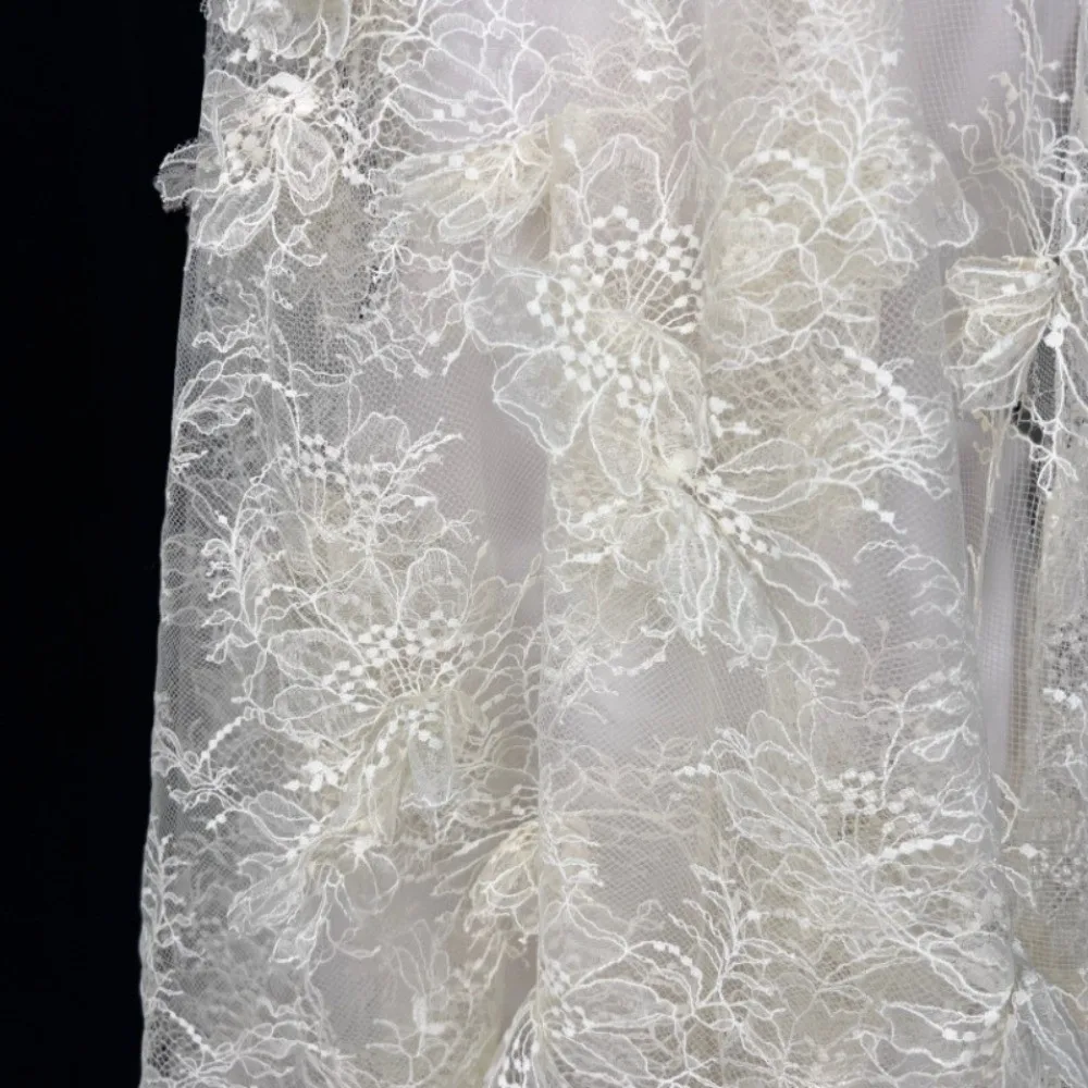 Polyester Material Lace Trim Ribbon Soft Skin Friendly High-End Quality Decorative Sewing Edging Sequins Detail Floral Pattern