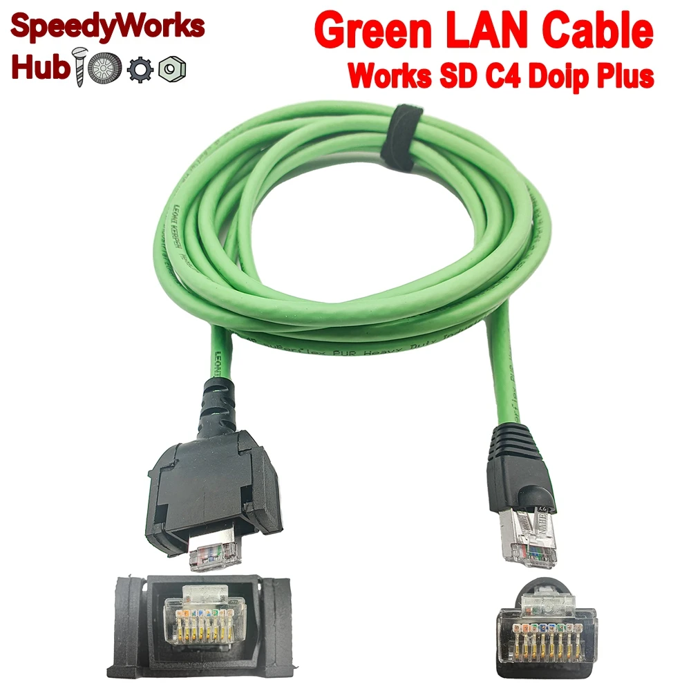 Câble LAN vert SD Connect C4 pour système de diagnostic automobile Mercedes, interface multiplexeur pour Mercedes-Benz