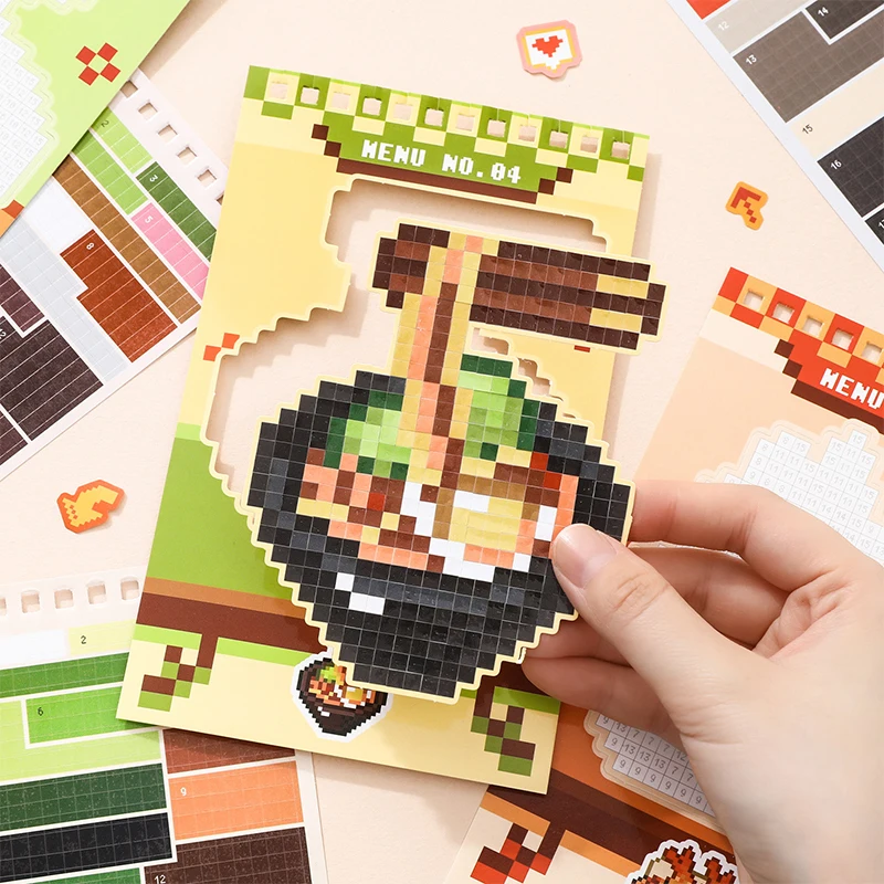 30pcs Pixel Art Vending Machine Series Sticker Book 3.0 Spiral Bound Creative Pixel Journal DIY Notebook Album Decor image 6