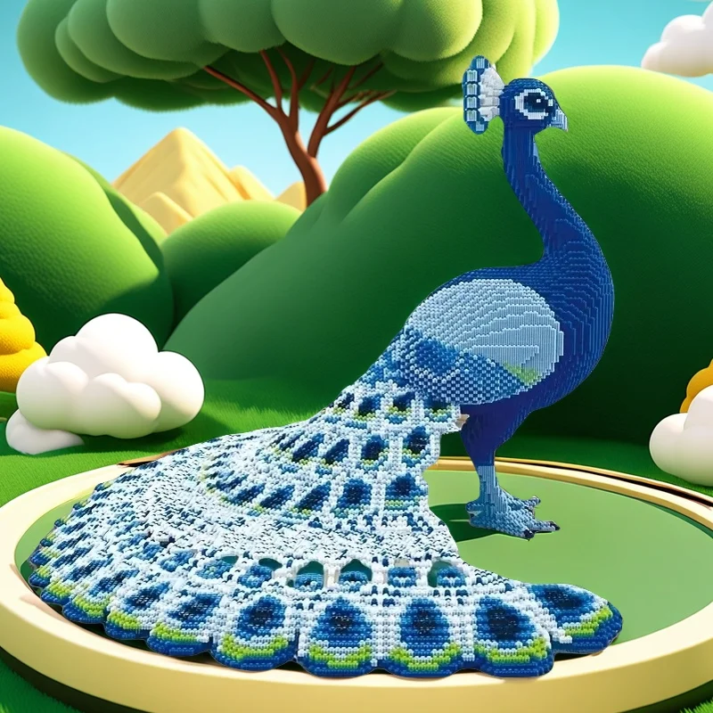 5860 pièces de blocs de construction paon mignon-articles d'affichage à collectionner-Design exquis-artisanat fin