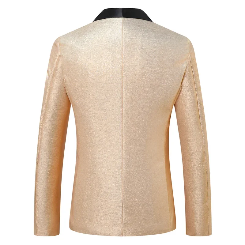 Setelan Sosial Bisnis Mewah Pria Fashion Jaket Kancing Tunggal Longgar Gaun Pesta Pernikahan Homme Baru Mantel Blazer Sambungan Sederhana