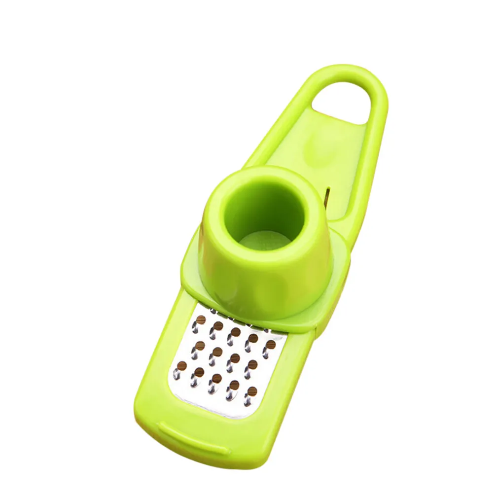 Garlic Grater Mini Size Stainless Steel Sharp Grind Board Removable Hands Protect Cover Lightweight Kitchen Accessories Plastic