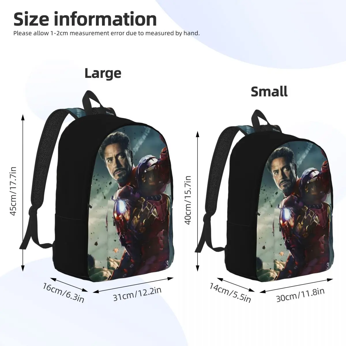 Good Quality Iron Man Kindergarten Bag For School Large Capacity Marvel Animation Iron Man Children Laptop Bag For Gifts