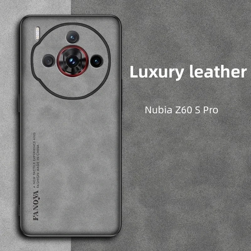 For ZTE Nubia Z60s Pro Luxury Sheepskin Leather Matte Case for ZTE Nubia Z60 S Pro NubiaZ60SPro Shockproof Silicone Bumper