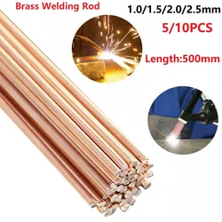 5/10pcs 500mm Length Phosphor Copper Welding Rod Electrode Welding Rod Brass Welding Wire Soldering Rod No Need Solder Powder