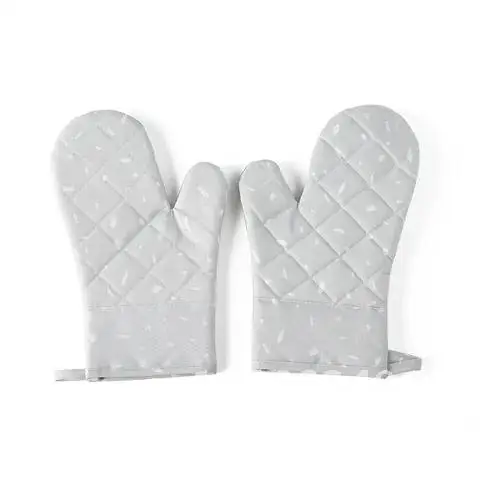 

2pcs Oven Mitts Silicone Kitchen Gloves Heat Resistant Baking BBQ Cotton Non-slip Microwave Glove Houshold Potholders