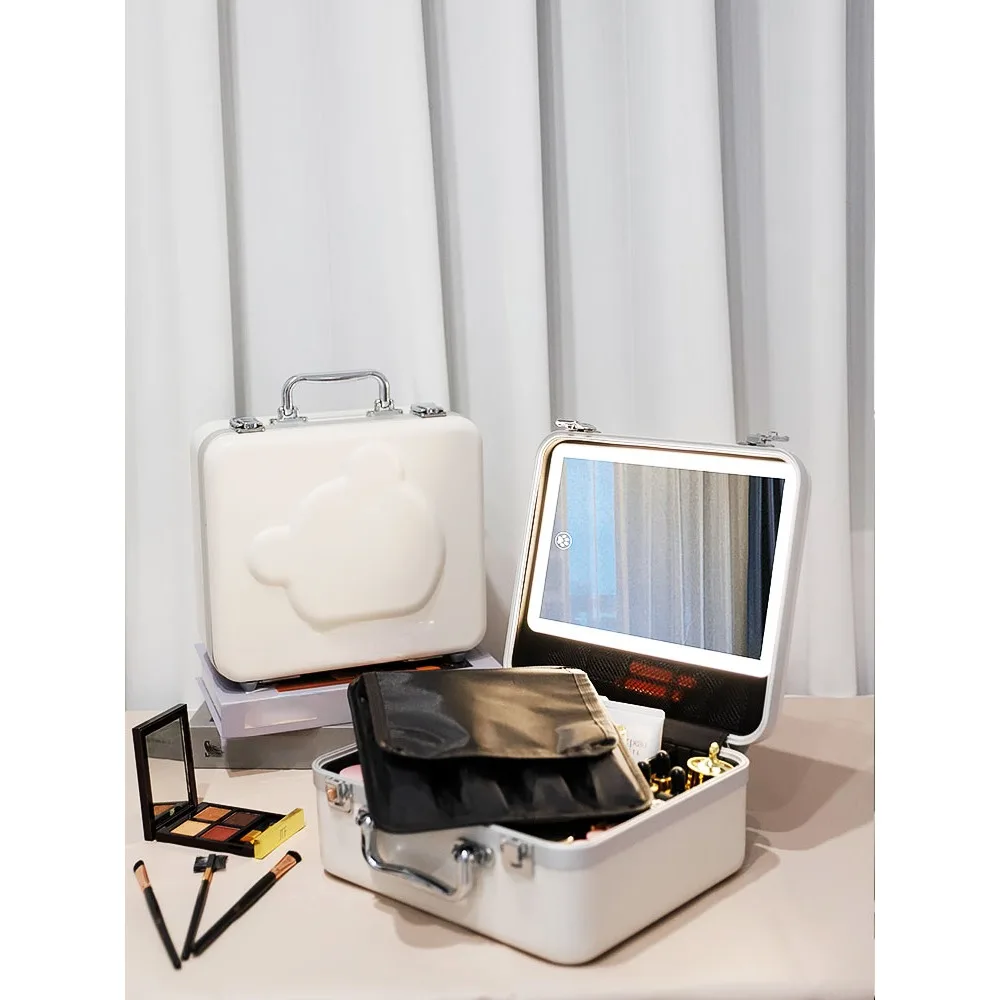 Makeup bag with light, intelligent makeup box, desktop vanity mirror, portable