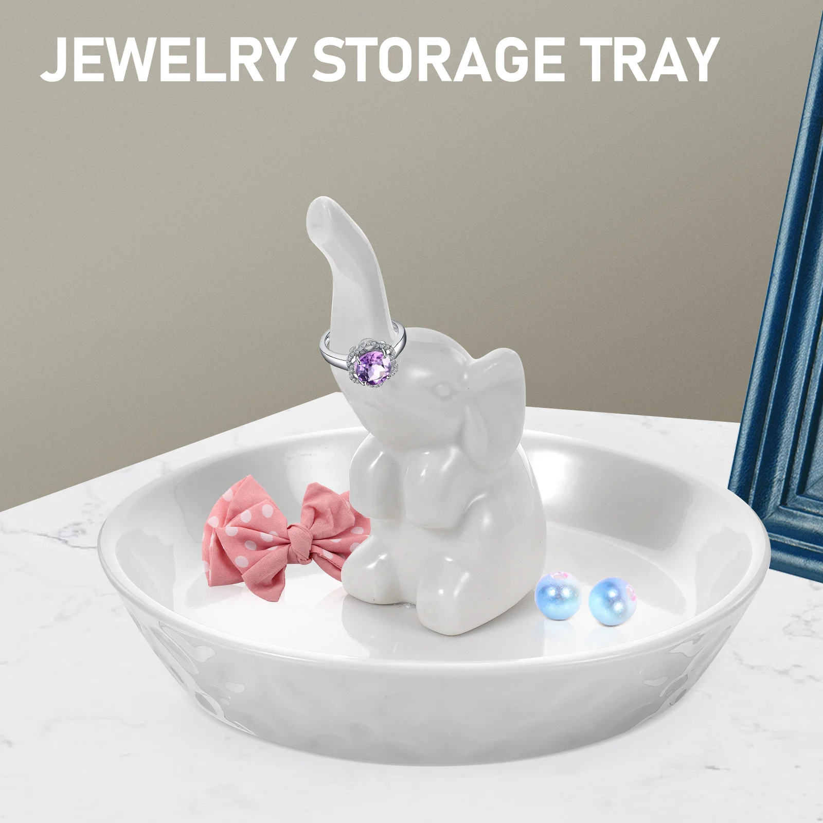 

Home Decor Jewelry Tray Dish Elephant Shape Trinket Holder Decorative Figurine Fun Candy