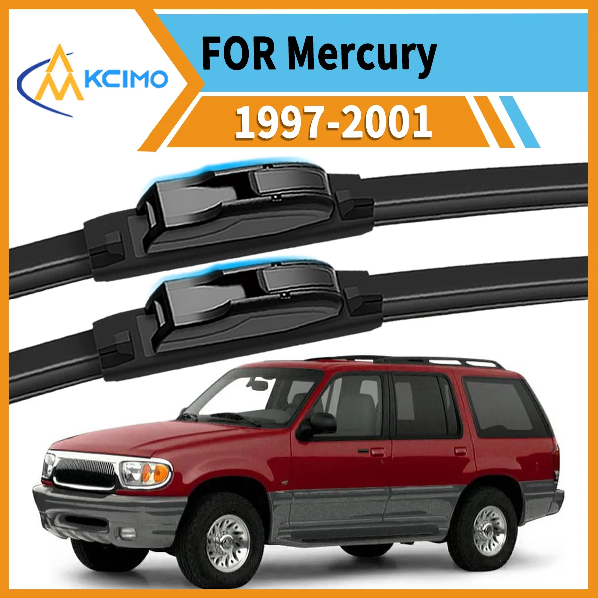 

2PCS Car Front Wiper Blades for Mercury Mountaineer 1997-2001 Crystal Clear Visibility & Enhanced Driving Safety