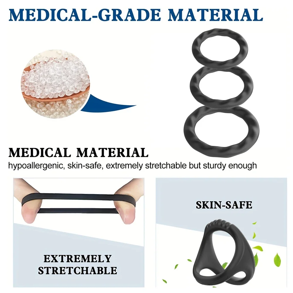 سيليكون القضيب الدائري القذف تأخير خواتم الديك ديك الانتصاب كوكرينج الذكور العفة الكبار الجنس لعب للرجال قفل الحيوانات المنوية المدرب