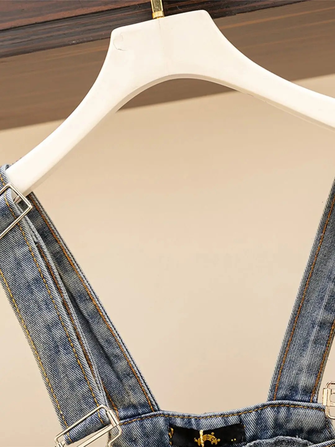 Losse denim overall met wijde pijpen voor grote maten Dames Lente Herfst Casual Recht gesneden Ademend Comfortabel Student Faion