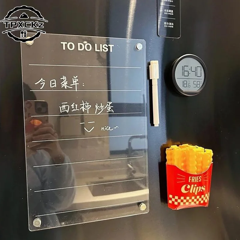 Acrylic Refrigerator Magnet Calendar Board Magnetic Handwritten Erasable Message Board Whiteboard Memo Weekly Planner