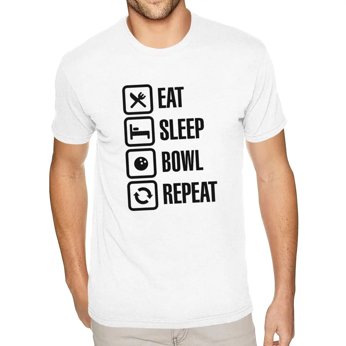 

Рубашки для боулинга Eat Sleep Bowl, мужская дизайнерская футболка больших размеров