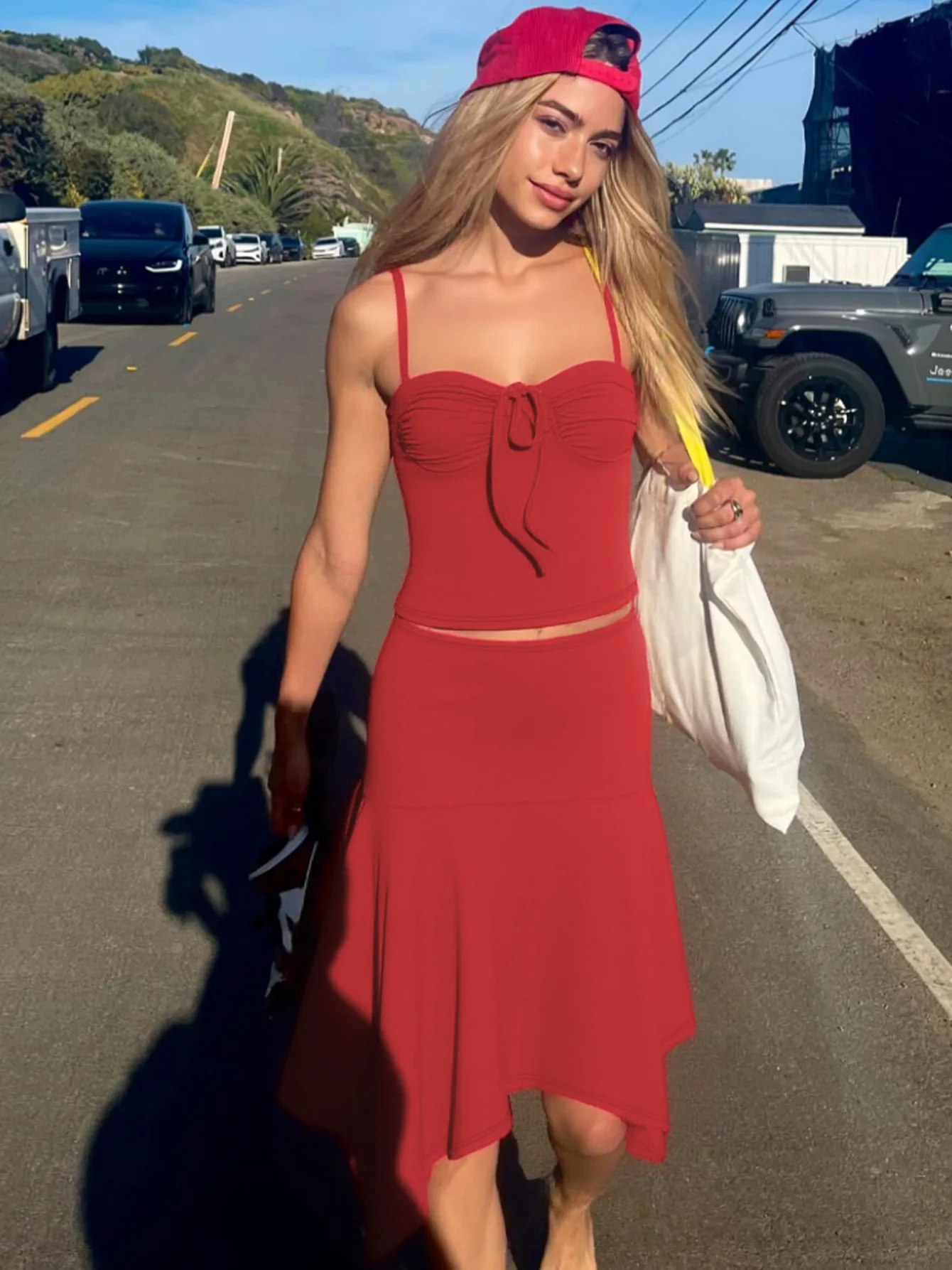 

Gtpdpllt Sexy Women 2 Piece Sets Crop Top And Irregular Long Skirt Suits For Woman Summer Outfits Matching Sets