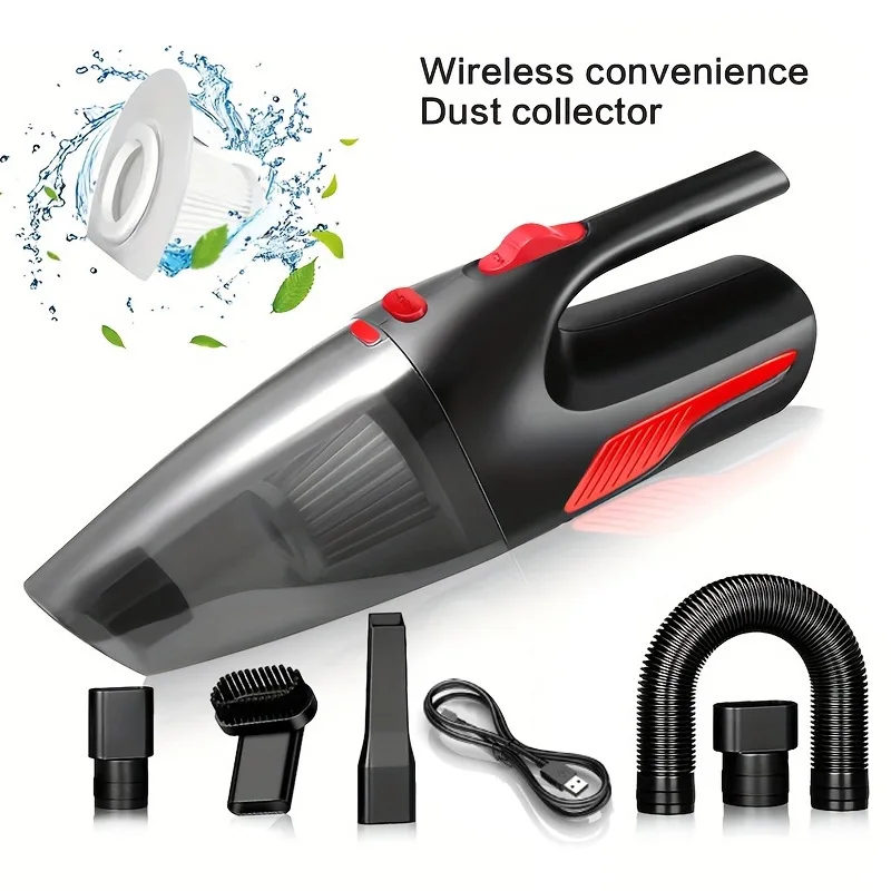 Car vacuum cleaner, large suction, portable wireless charging, suitable for household, automotive, commercial cleaning