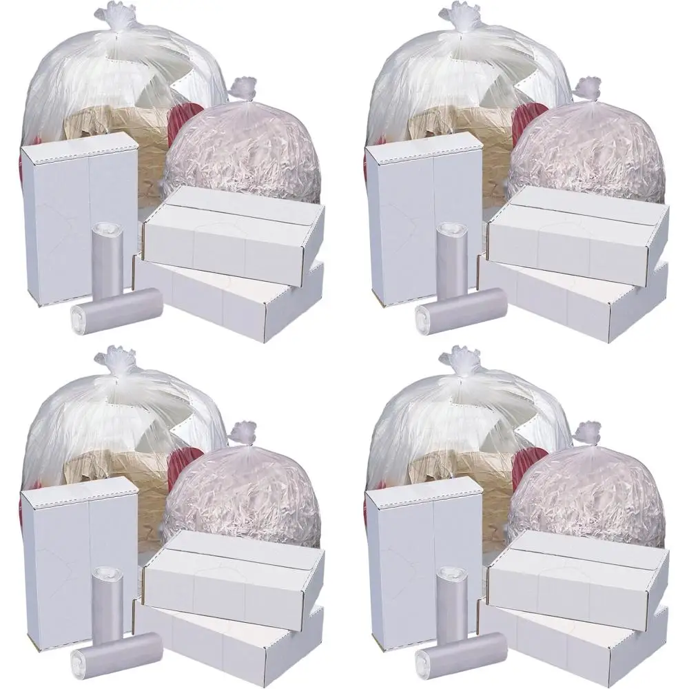 

High-Density Trash Bags, 8 Mil, 12-16 Gallon, 24x33 Inches, Natural, Pack of 1000