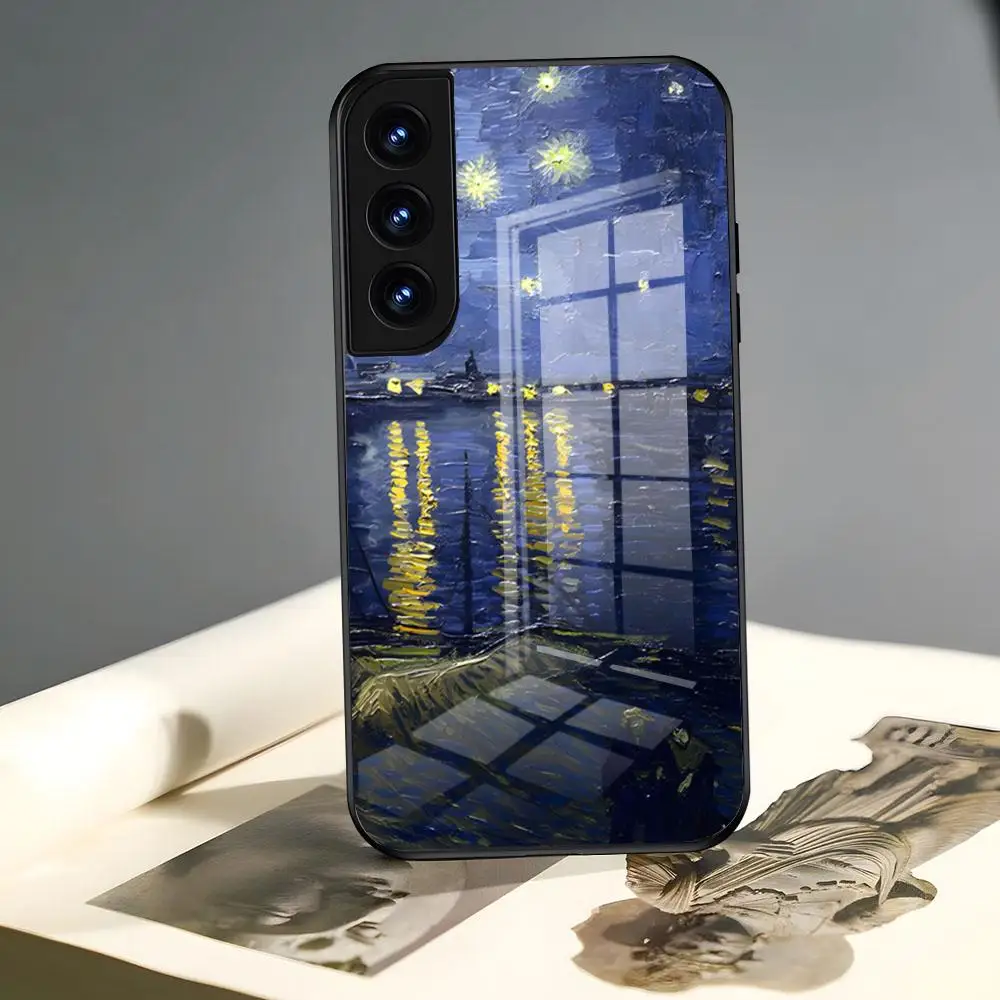 

Чехол для телефона Van Gogh с художественной иллюстрацией для Xiaomi Redmi 13 12 13c 12c Note 13 Pro Plus 11 12 10 12s 9t 11s из закаленного стекла сзади Lux