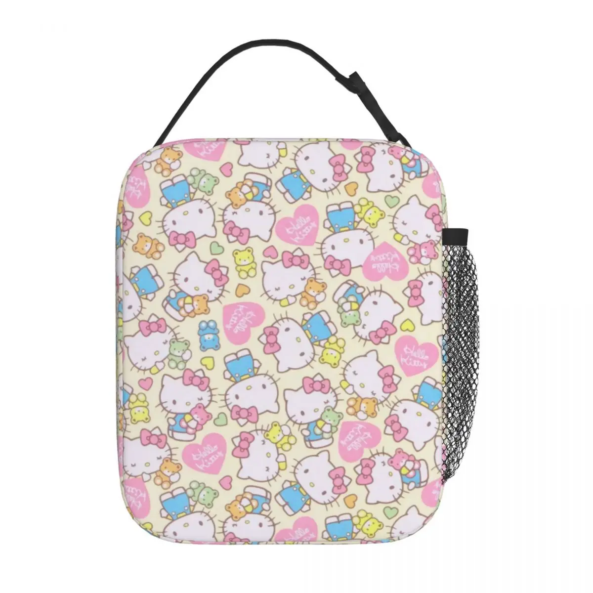 Custom Hello Kitty Anime Cartoon Insulated Lunch Bag for Work School Food Resuable Cooler Thermal Lunch Box Women Kids