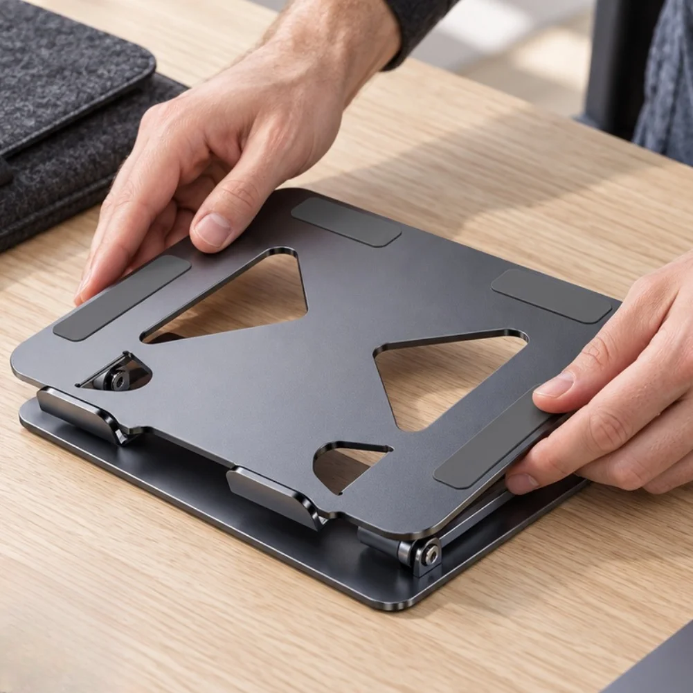 Metal Folding Heat Dissipation Support Holder For 17.3 Inches Laptops Foldable Metal Cooling Laptops Desktop Stand