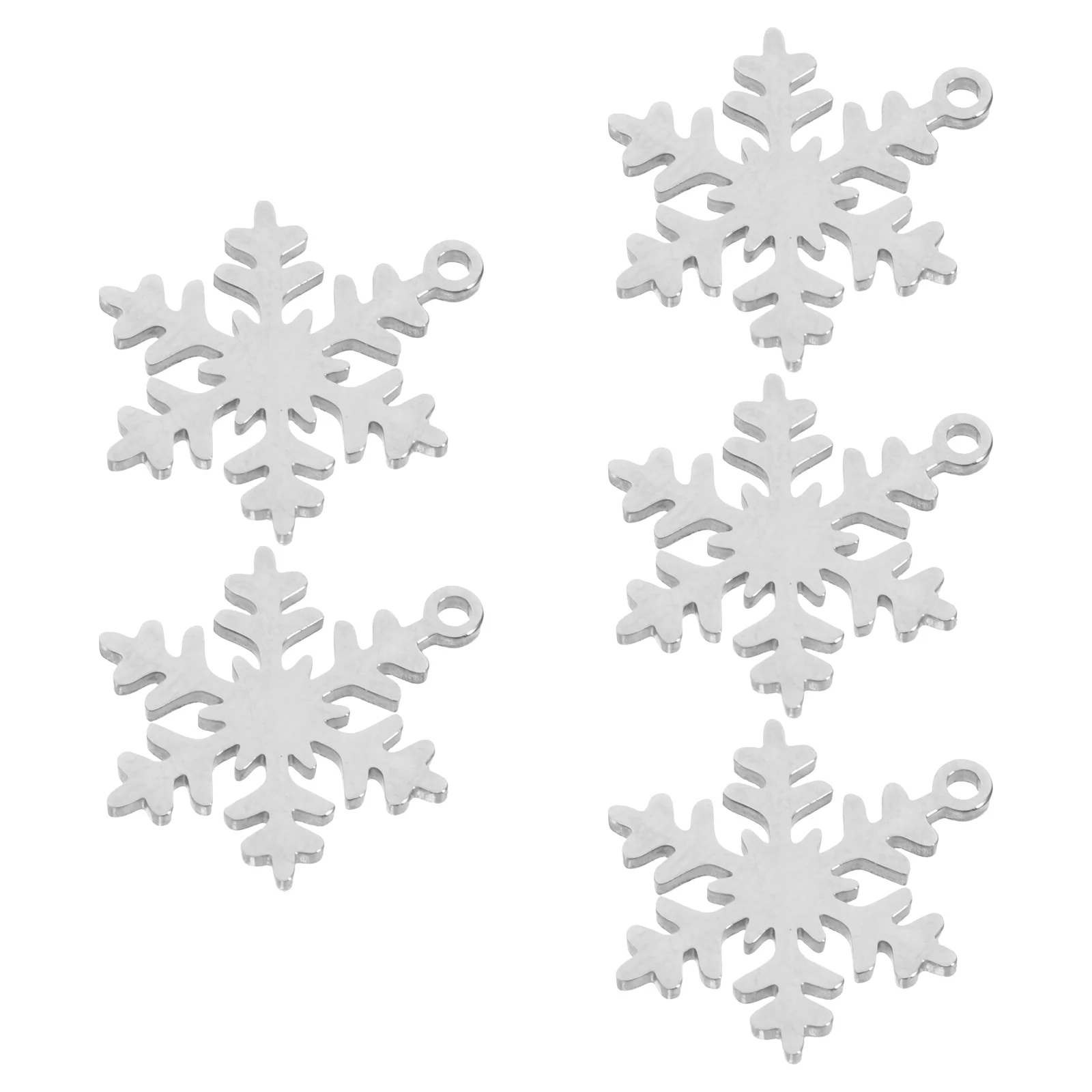 

5Pcs Christmas Tree Snowflake Stainless Steel Pendants Pet Collar Charms Dog Tags Small Dogs Accessories