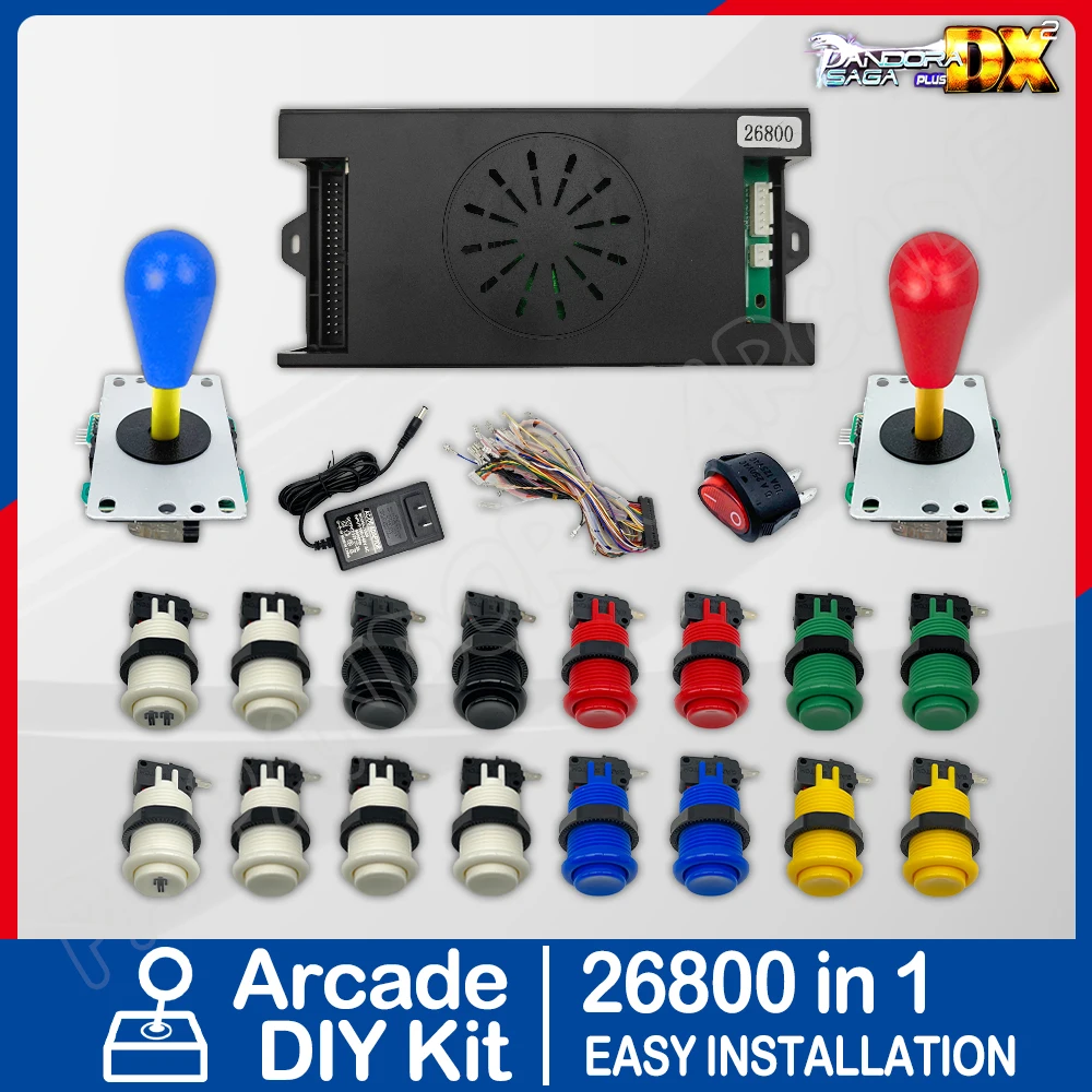 Pandora Box Arcade Game Console DIY Kit 26800 Games in 1 720P HD Output 40Pin Home Board Cabinet Bartop Joystick 4.8mm Buttons