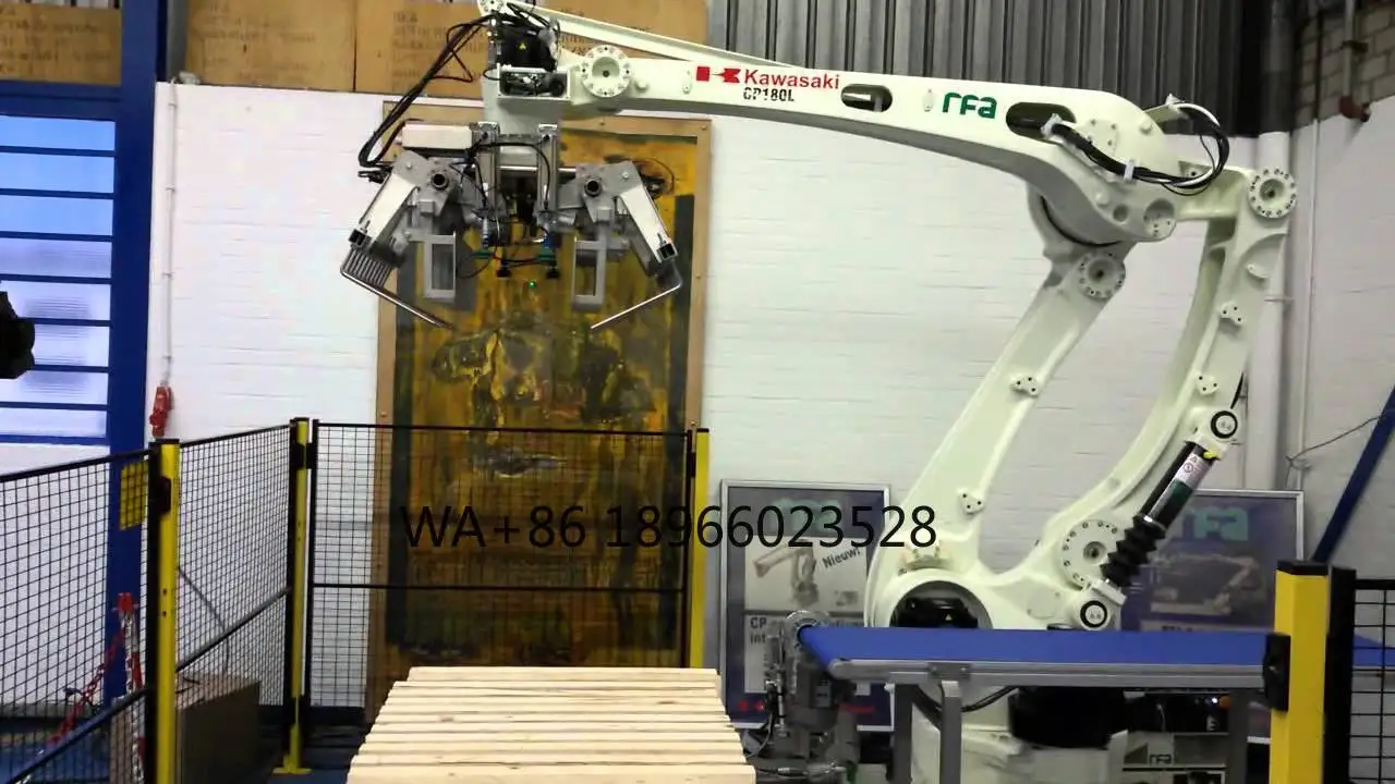 6 Axis max.payload 130 kg max.reach 3255mm CP180L palletizing  robot arm with guide rails and manipulator