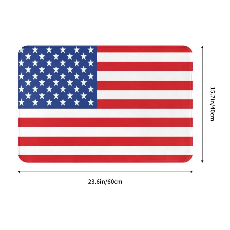 USA American Flag Doormat Mat Anti-Slip United States US Stars Bathroom Kitchen Balcony Living Room Entrance Rug Carpet 40*60cm