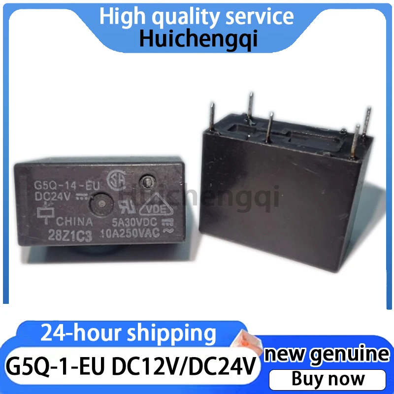 1PCS Genuine G5Q-1-EU DC12V G5Q-14-EU DC24V Relay 5-pin 10A