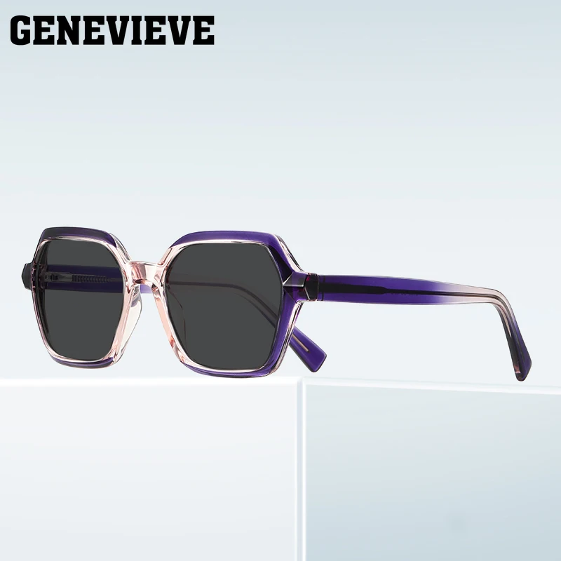 GENEVIVE-نظارات شمسية مستقطبة هندسية شخصية ، حماية من أشعة فوق البنفسجية ، نظارات شمسية طبية مخصصة ، إطار عصري ، #3